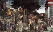 BOTTICELLI, Sandro Scenes from the Life of Moses France oil painting artist